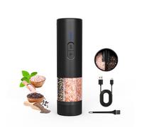Electric Salt and Pepper Grinder Set, 2 in 1 USB Rechargeable Automatic Salt & Pepper Shakers Mill Refillable Adjustable Coarseness with LED Light
