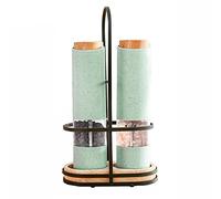 Electric Salt and Pepper Grinder Set 2pcs Automatic Salt and Pepper Mills with Stand (Color : Green)