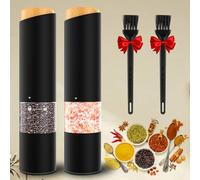 Electric Salt and Pepper Grinder Set - Adjustable Coarseness, Battery-Operated with LED Light, 360° Transparent Design for Kitchen & Outdoor Cooking, Perfect for Home Chefs & Gift Shoppers