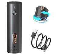 Electric Salt and Pepper Grinder Set, Electric Pepper Grinder, 110 ml Capacity, 5-Stage External Gear Adjustment with Brush and Viewing Window