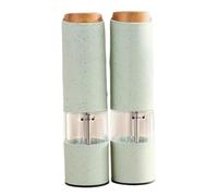 Electric Salt and Pepper Grinder Set Electric Salt and Pepper Grinder Set Battery-Operated Mill with Adjustable Coarseness Led Light One-Touch Operation (Green 2pcs)