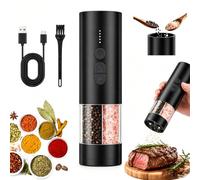 Electric Salt and Pepper Grinder Set, Rechargeable 2-in-1 Mill with Light