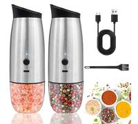 Electric Salt and Pepper Grinder Set - USB Rechargeable, Adjustable Coarseness, One Hand Operated - Automatic Mill Grinder for Kitchen, Restaurant, Outdoor