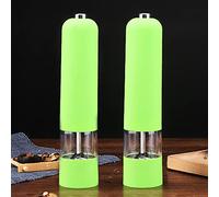 Electric Salt and Pepper Mill Set, Premium Quality Salt and Pepper, Table Salt Grinder Spices Mills with Adjustable Ceramic Coarseness Spice Shaker (Color : Green)