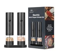 Electric Salt and Pepper pulvizer Set, Rechargeable Salt and Pepper, 3.94x2.76x7.68in Automatic Grinder with LED Light, Adjustable Coarseness, Perfect for Kitchen and BBQ Use