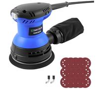 Electric Sander for Walls and Wood, 300W Powerful Random-Orbit Sanders, Multi Hand Sander Tool with High Performance Dust Collection System, 6 Variable Speeds, 125mm 15Pcs Sandpapers, Sanding Machine