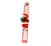 Electric Santa Claus Climbing Decoration with Colorful Beads for Holiday Fun and Festive Atmosphere, Crafted from Safe Materials for Placement Around the Home (Red Single)