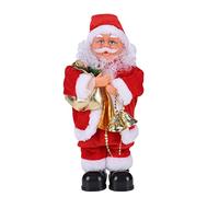 Electric Santa Claus Figure Singing and Dancing Santa Claus Doll Musical Moving Santa Claus Father Plush Doll Christmas Table Desk Fireplace Home Indoor Ornaments