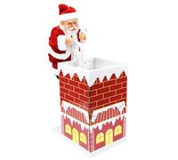 Electric Santa Climbing Chimney with Music, Battery Operated Climbing Chimney Tumbling Santa Claus Plush, Climbs Up and Down, Christmas Ornament Holiday Xmas Party Supplies Decor