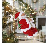 Electric Santa Climbing Rope Battery Operated Climbing Santa Claus, Climbs Up and Down, Christmas Decorations Christmas Tree Ornament Holiday Xmas Party Supplies Home Decor