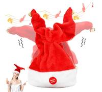 Electric Santa Hat with Bells - Singing, Plush, Battery Operated - Christmas Hat for Adults & Kids