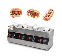 Electric Sauce Warmer - Commercial 3 Bottles Sauce Warmer - for Ketchup Chocolate Cheese (4 Bottles)