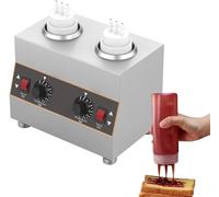 Electric Sauce Warmer, Stainless Steel Sauce Warmer Heater, 86-185℉ Commercial Cheese Sauce Warmer, Chocolate Warmer with Sauce Bottles, for Jam Cheese Chocolate Caramel