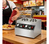 Electric Sauce Warmer with Independent Control, Adjustable Temp 86-185°F, for Nacho Cheese, Caramel, Chocolate, Syrup, and Fudge