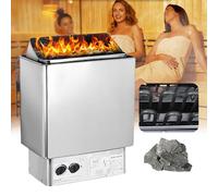 Electric Sauna Heater, Stainless Steel Heating Stove with Internal Controller, Timer: 0-180 Min, Temperature: 0-110℃ for Home, Hotel, Spa, Steam Room, 6KW