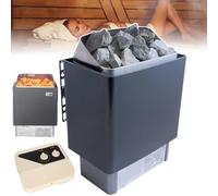 Electric Sauna Heating Stove, 3-9KW Sauna Room Equipment, with External Controller, Time Control 0-3H, Temperature Adjustment 0-110°C, 220V/380V Home and Commercial Use(220V,6KW)
