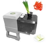 Electric Scallion Shredder with 3 Blade Sizes, 5cm Feed Opening, Safety Switch, Low Noise, Stainless Steel for Garlic Sprouts and Chili, Home & Restaurant Use