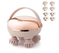 Electric Scalp Massager,IPX7 Waterproof Head Massager with Replacement Heads for Hair Growth,8 Silicone Claws,Handheld Massager for Head Body Relaxation,Stress Relief and Hair Care (Rose Gold)