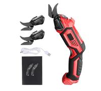 Electric Scissors Cordless Cutter, 4.2V 2000mAh Battery, Black Red, Portable Fabric Cutter - High Speed 11000rpm, LED Light for Fabric Leather Carpet Cardboard (with Tungsten Steel Blade(2pcs))