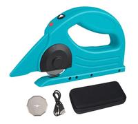 Electric Scissors, Cordless Fabric Scissor with 2 Cutting Blades, 5V 2.0Ah Battery, Safety Lock Rechargeable Rotary Cutter for Cutting Cardboard, Leather, Carpet, Fabric, Felt, Includes Storage Box