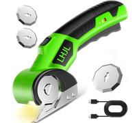 Electric Scissors for Cardboard Cutter，LHJL Rechargeable Battery 12000RPM High-Power motor Box Cutter with 3 Dual Blades & Safety Lock Suitable for Fabric Carpet Carton Plastic Leather Cloth