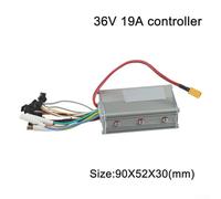 Electric scooter controller with LCD display for brushless motors, supports 36V 48V 52V 60V systems, up to 1000W power, wiring diagrams for quick setup (36V 19A)