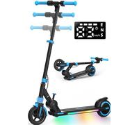 Electric Scooter for Kids Ages 6-12, iScooter Kids Electric Scooter, 16KM/H Top Speed, 15KM Max Range, Front Shock Suspension, Foldable &4 Heights Adjustable, Dual Braking Modes, Gifts for Boys Girls