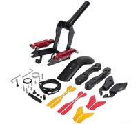 Electric Scooter Front Suspension and Mudguard Kit for Max, Aluminium Vibration Reducer with Set, Off Road Upgrade Parts for ES4 LP, Black Red(Red)