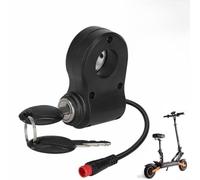 Electric Scooter Key Lock Assembly for KuKirin for G2Pro and for G2Max - 2-Pin Red Ignition Door Lock, ABS Housing, 80×53.5×32.7 mm, Black