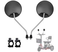 Electric Scooter Rear View Mirrors - Large Viewing Angle Rearview Mirror for Mobility Scooter & Wheelchair Assist Aids, 2PCS