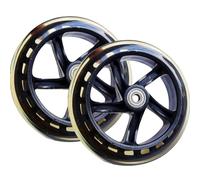 Electric Scooter Replacement Wheels Set - 2 Pack Solid Tires with Bearings for Smooth Ride | Quiet Rolling Spare Skate Wheels for Front Rear Installation 145 180 200mm Trolley Mobility Use