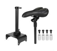 Electric Scooter Seat, Adjustable Height Cushion with Steel Bracket, Foldable Saddle for Commuting and Outdoor Riding on Private Land, Black