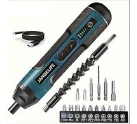 Electric Screwdriver 3.6V with 3-Gear Torque, 17pc Screwdriver Bits, Cordless Power Screwdriver with LED Light, 5Nm Power with Lithium Battery, USB-C Charging