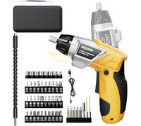 Electric Screwdriver, 6+1 Torque Cordless Screwdriver 2000mAh 3.6V with 47 Accessories, LED Light and Rear Flashlight, USB Cable and Storage Bag