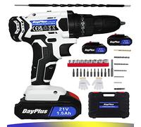 Electric Screwdriver and Drill Cordless with 2xBatteries & 1xCharger, 45N.m Cordless Drill Driver with 3/8" Chuck, 25+1 Torque Cordless Drill, DIY 29 Piece Accessory Kit Screwdriver