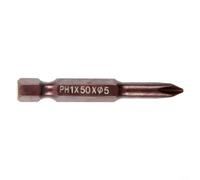 Electric Screwdriver Bit, 50mm for phillips Head, Single Magnetic PH2 for Impact Driver Power Drill General Purpose Tool Work(PH1x50x5)
