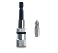 Electric Screwdriver Bit Holder and Extension Rod Set, Drywall Screw Setter Tool with Depth Control, Chrome Vanadium Steel /4 Inch Hex Shank for Drills(Silver)
