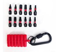 Electric Screwdriver Bit Set Strong Magnetic Sleeve Metal Construction Multi Size Driver for Furniture Assembly 7-24 Pieces(12pcs)