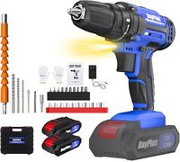 Electric Screwdriver Drill with 2 Batteries, Cordless Screwdriver 45Nm Max 25+1 Torque Settings, Rechargeable Professional with LED, 26 Accessories for Home & DIY