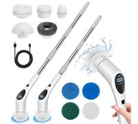 Electric Scrubber, Maypott Electric Cleaning Brush Shower Spin Scrubber with 9 Interchangeable Heads 3 Adjustable Speeds Long Handled Cleaning Tools for Kitchen Bathroom Tile Floor Scrubber