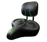 Electric Seat With Backrest Tricycle Saddle Padded Bike Seat Memory Foam Cushion PU Leather Upholstery slip-resistant for electric cycles suitable for, Black And Green Pattern, XS