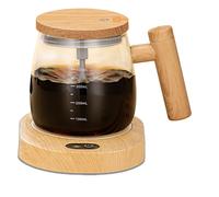 Electric Self Stirring Mug with Heating Base & Lid - Glass Mixing Cup