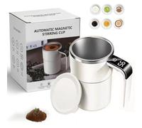 Electric Self Stirring Mug with Lid, 12oz - Rechargeable Auto Magnetic Mixing Cup, Stainless Steel for Coffee, Milk, Tea, Hot Chocolate
