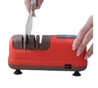 Electric Sharpener, 4-Step Scissor Sharpener, with Suction Cup Base and USB Rechargeable Sharpener | For Chefs, Gardening, Saw, Razor, Seniors and Adults