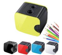 Electric Sharpener, Electric Sharpener for Children, Double Hole, Electric Sharpener, Thick and Thin Pencils, Perfect for Children in the Office or Home (Yellow)