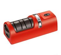 Electric Sharpener, Wireless Dual-Stage System for Straight and Serrated, Scissors Tool with Long Battery Life and Multi-Gear Adjustment for Kitchen Use(Red)