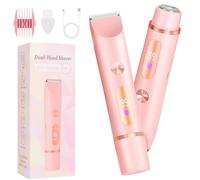 Electric Shaver for Women, 2-in-1 Bikini trimmerfor Womens, Womens Electric Razor for Legs, Dual Head Shaver Women, Waterproof&Easy Cleaning, Rechargeable Razor Body Hair Trimmer Wet & Dry Use (C)