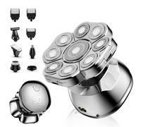 Electric Shaver Head Shaver for Bald Men: Multifunctional 6 in 1 9D Rotating Razor 6 in 1 Waterproof USB Rechargeable Men's Trimmer Hair Trimmer Set with LED Display