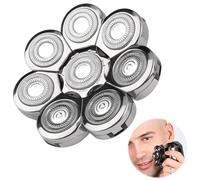 Electric Shaver Heads Replacement 8D Head Shavers Floating Washable Blade Easy Installation Two Ways of Charging Power Supply Wet and Dry Head Permanent Sharpness Head Razors for Bald Men Silver
