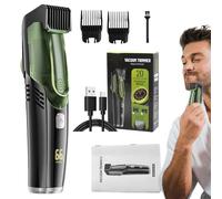 Electric Shaver - IPX6 Waterproof Beard Trimmer with 2 Combs | Rechargeable Vacuum Trimmer, Portable Shaver for Grooming Moustache and Facial Hair, Electric Shaver for One